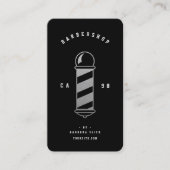 Moderner Barbershop Haircut Black Silber Barber Po Visitenkarte (Vorderseite)