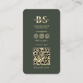 Moderner Barbershop Moss Green Gold Barber Pole Visitenkarte (Rückseite)