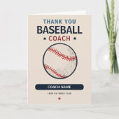 Moderner Baseball-Team-Spieler-Trainer Dankeskarte (Vorderseite)