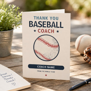 Moderner Baseball-Team-Spieler-Trainer Dankeskarte