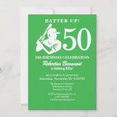 Moderner Baseballspieler Männer 50. Geburtstag Einladung (Vorderseite)