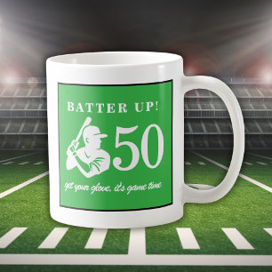 Moderner Baseballspieler Männer 50. Geburtstag Kaffeetasse