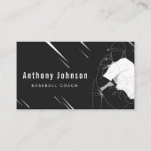 Moderner Baseballtrainer Schwarz & Weiß Visitenkarte (Vorderseite)