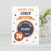 Moderner Basketball-Ball Danke, Coach Dankeskarte (Stehend Vorderseite)