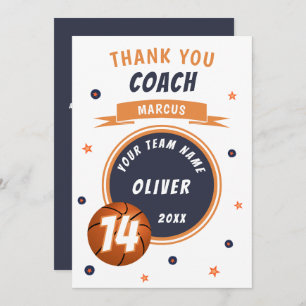 Moderner Basketball-Ball Danke, Coach Dankeskarte