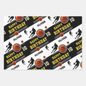 Moderner Basketball-Ball-Spieler zum Geburtstag Geschenkpapier Set (Vorderseite 3)
