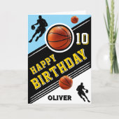 Moderner Basketball-Ball-Spieler zum Geburtstag Karte (Vorderseite)