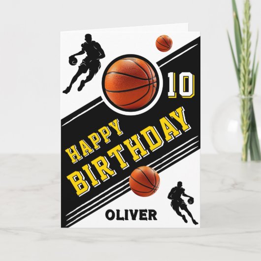 Moderner Basketball-Ball-Spieler zum Geburtstag Karte (Vorderseite)