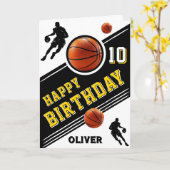 Moderner Basketball-Ball-Spieler zum Geburtstag Karte (Gelbe Blume)