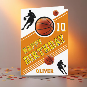 Moderner Basketball-Ball-Spieler zum Geburtstag Karte