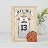 Moderner Basketball Bar Mitzvah Einladung (Stehend Vorderseite)