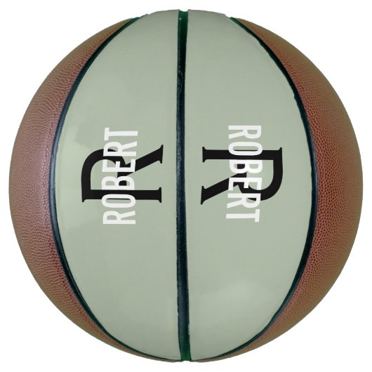 Moderner Basketball mit grün-monogramm-Bezeichnung (Vertikal)