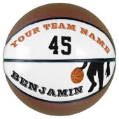 Moderner Basketball mit Name des Spielerteams (Vorderseite)