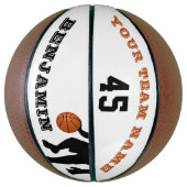 Moderner Basketball mit Name des Spielerteams (Vertikal)