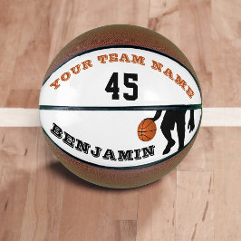 Moderner Basketball mit Name des Spielerteams