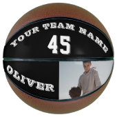Moderner Basketball mit Team Name Number Foto (Vorderseite)