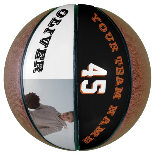 Moderner Basketball mit Team Name Number Foto (Vertikal)