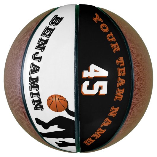 Moderner Basketball mit Teamname (Vertikal)