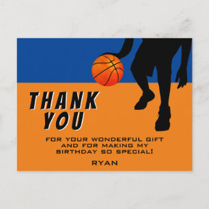 Moderner Basketballspieler Geburtstag Danke Postkarte