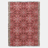 Moderner Batik-rote weiße gesponnene Wurfs-Decke Decke (Vorderseite Vertikal)