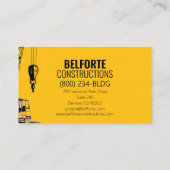 Moderner Bau | Gelb- und Krandesign Visitenkarte (Rückseite)