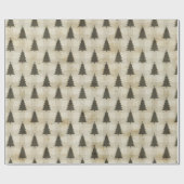 Moderner Bauernhof Weihnachtsbaum Kariert Geschenkpapier (Flach)