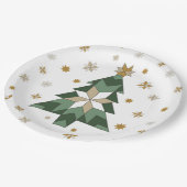 Moderner Bauernhof Weihnachtsbaum Pappteller (Schrägansicht)