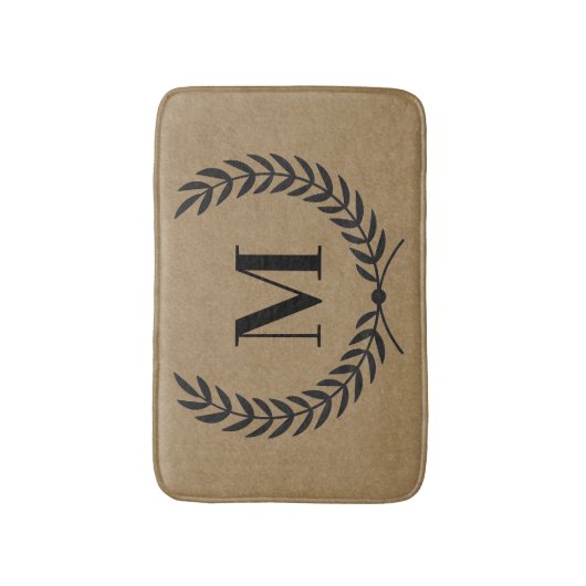 Moderner Bauernstil-Laurel mit Monogram Badematte (Vorderseite Vertikal)