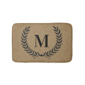 Moderner Bauernstil-Laurel mit Monogram Badematte (Vorderseite)