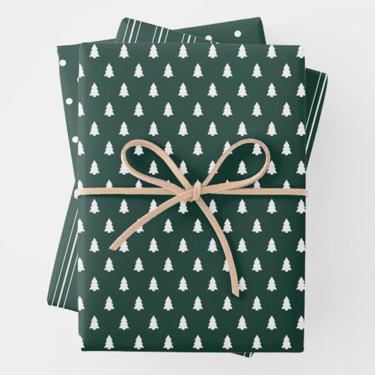 Moderner Bauernurlaub dunkelgrün Geschenkpapier Set (Beispiel)