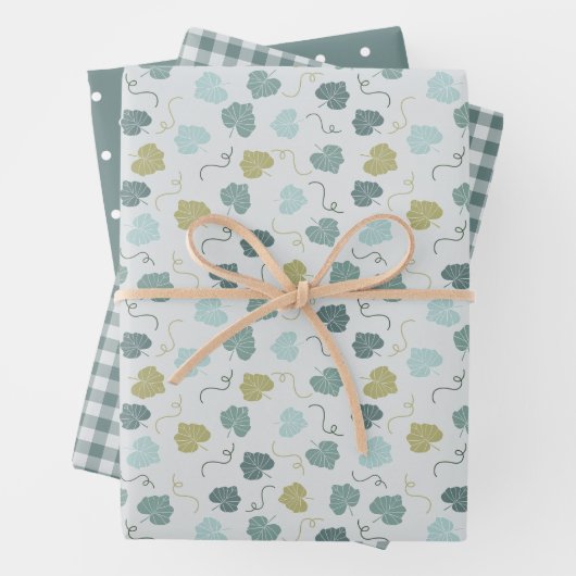 Moderner Bauernurlaub grün Geschenkpapier Set (Beispiel)