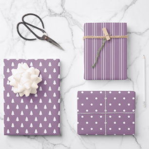 Moderner Bauernurlaub staubig lila Geschenkpapier Set