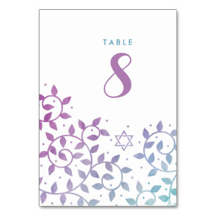 Moderner Baum Bat Mitzvah Tischnummer Karte