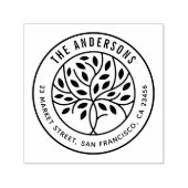 Moderner Baum | Benutzerdefinierter Familienname u Permastempel (Design)