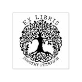 Moderner Baum des Lebens, Buch Ex Libris Gummistempel (Prägung)