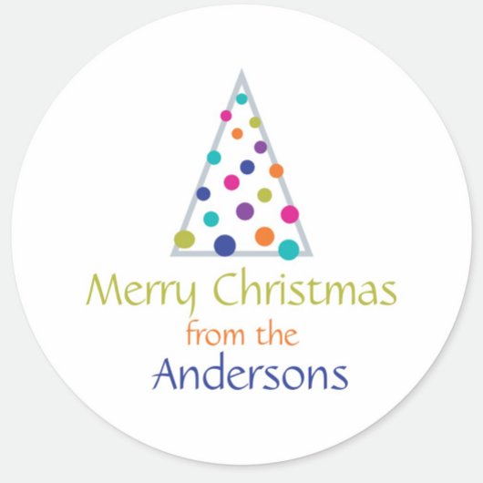 Moderner Baum mit Namen Runder Aufkleber