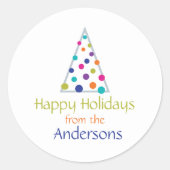 Moderner Baum mit Namen Runder Aufkleber (Vorderseite)