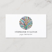 Moderner Baum Yoga-Lehrer Visitenkarte (Vorderseite)