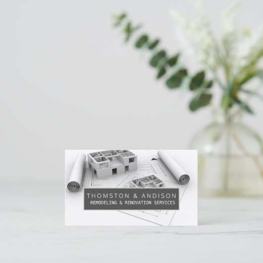 Moderner Baurekonstruktionsunternehmer Visitenkarte (Stehend Vorderseite)