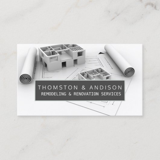 Moderner Baurekonstruktionsunternehmer Visitenkarte (Vorderseite)