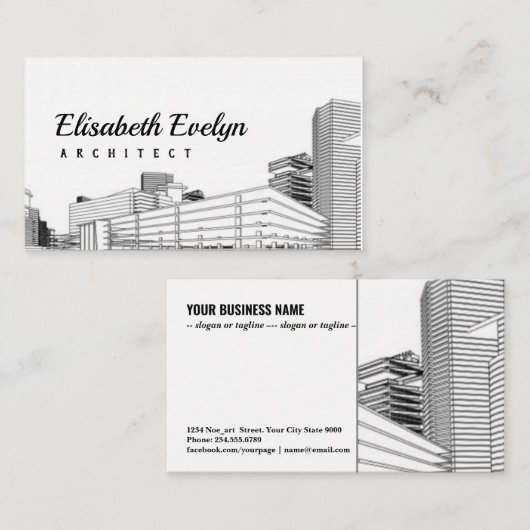 Moderner Baustil Visitenkarte (Vorne/Hinten)