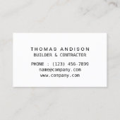Moderner Bauunternehmer Visitenkarte (Rückseite)