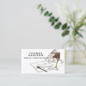 Moderner Bauunternehmer Visitenkarte (Stehend Vorderseite)