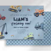 Moderner Bauwagen Geburtstag Einladung