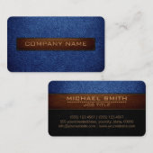 Moderner B'dgezinkter blau-schwarzer Lederlook Visitenkarte (Vorne/Hinten)