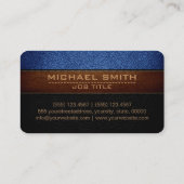 Moderner B'dgezinkter blau-schwarzer Lederlook Visitenkarte (Rückseite)