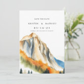 Moderner bearbeitbarer Berg Save The Date (Stehend Vorderseite)