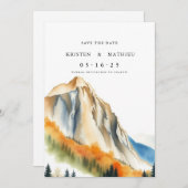 Moderner bearbeitbarer Berg Save The Date (Vorne/Hinten)