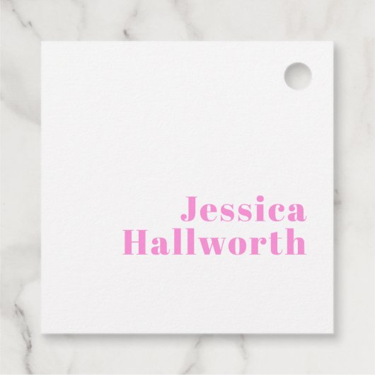 Moderner, bearbeitbarer Firmenname oder Vor- und N Geschenkanhänger (Rückseite)