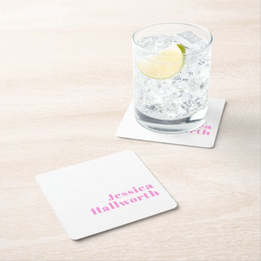 Moderner, bearbeitbarer Firmenname oder Vor- und N Rechteckiger Pappuntersetzer (Vor Ort)